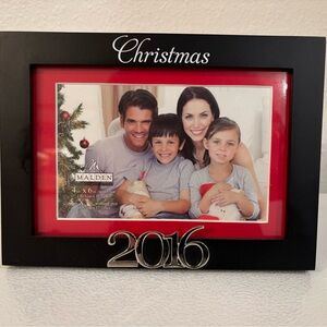 Malden Black and Red Christmas Frame with Silver Accents